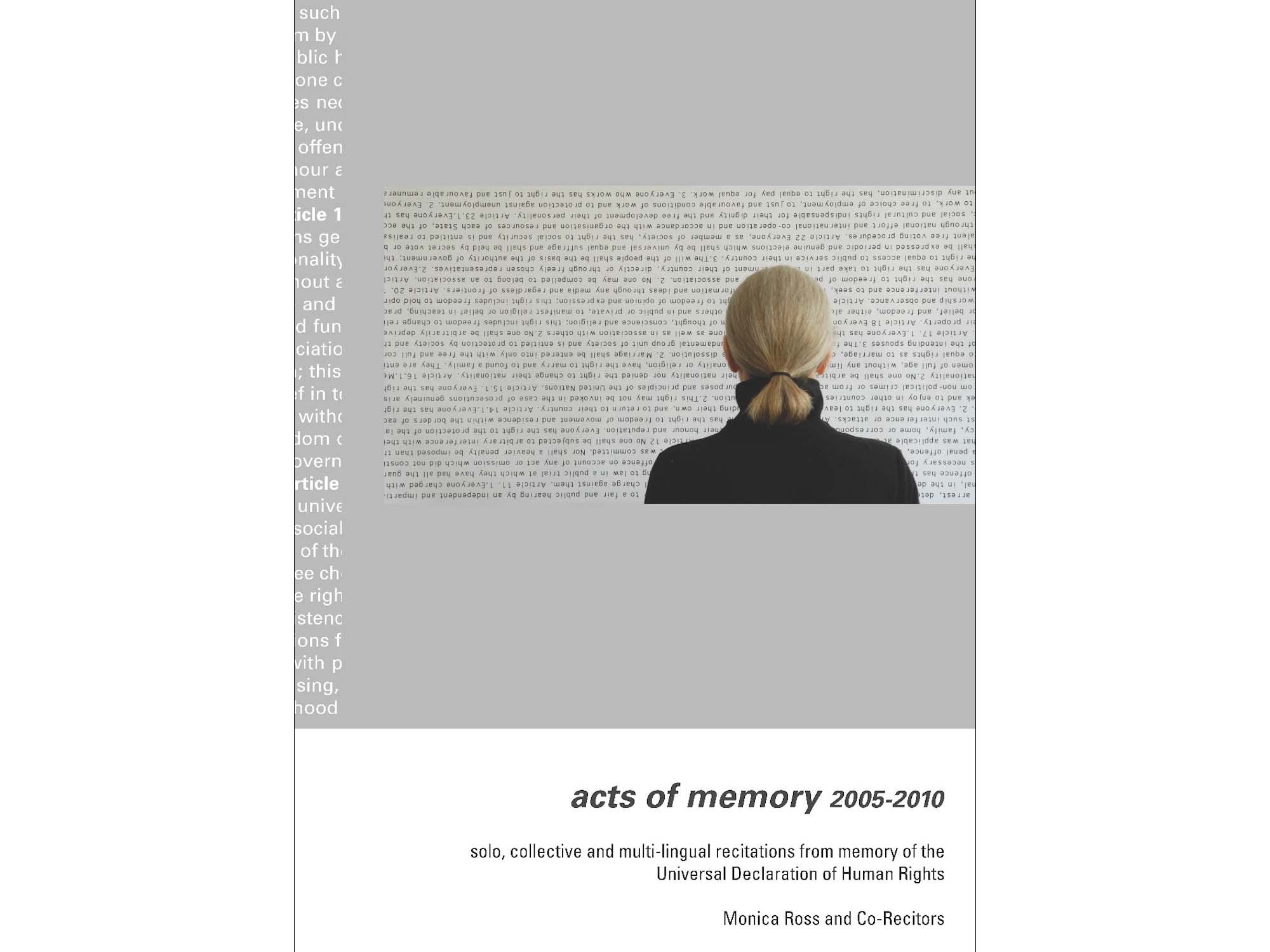 acts of memory 2005 - 2010 - Monica Ross